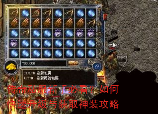 传奇私服新手必看?如何快速升级与获取神装攻略 传奇私服新手必看?如何快速升级与获取神装攻略